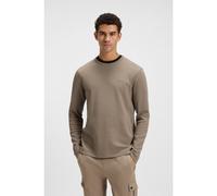 BOSS Cotton-blend T-shirt with waffle structure - Style Tempesto, 50520725 Brown S