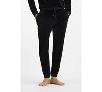 BOSS Cotton-blend tracksuit bottoms with embroidered logo - Style Velour Pants, 50550635 Black M