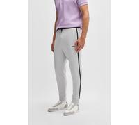 BOSS Cotton-blend tracksuit bottoms with tape and logo - Style Hadiko Tape, 50530030 Light Grey XXXL