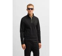 BOSS Cotton-blend zip-neck sweatshirt with Double B monogram - Style Sweat TL, 50530978 Black XL