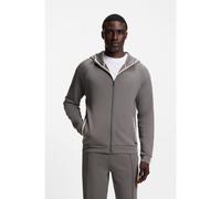 BOSS Cotton-blend zip-up hoodie with contrast binding - Style Sense Hooded Jacket, 50557206 Dark Grey M