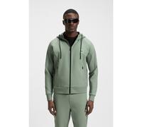 BOSS Cotton-blend zip-up hoodie with logo patch - Style Saggy Rib, 50537204 Light Green XS