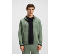 BOSS Cotton-blend zip-up hoodie with stripe details - Style FZ Hoodie Zone, 50542974 Green S