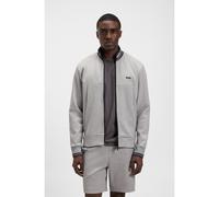 BOSS Cotton-blend zip-up sweatshirt with striped trims - Style FZ Zone, 50543081 Grey XS