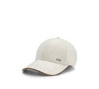 BOSS Cotton-canvas cap with leather trim - Style Zed-CA-LE, 50562788 White pcs.