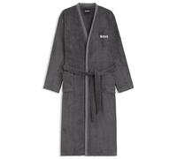 BOSS Cotton dressing gown with embroidered logo - Style EDGE Blush Woman bathrobe XL, KIM-EDGE Dark Grey XL