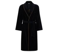 BOSS Cotton dressing gown with piping and embroidered branding - Style TIAGO PEIG M, KIM-TIAGO Black M