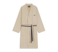 BOSS Cotton dressing gown with signature-stripe belt - Style BLINEA Horizon Bath robe M, KIM-BLINEA Beige L