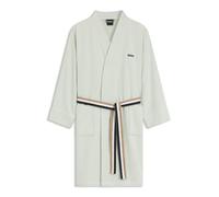 BOSS Cotton dressing gown with signature-stripe belt - Style BLINEA Horizon Bath robe M, KIM-BLINEA Light Green S