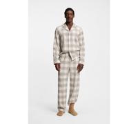 BOSS Cotton-flannel pyjama set with Vichy check - Style Winter White Pyjama, 50559473 White M