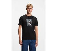 BOSS Cotton-jersey T-shirt with animal artwork - Style Te_Dobermann, 50558965 Black XL