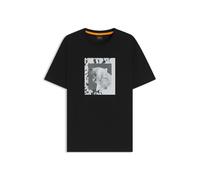 BOSS Cotton-jersey T-shirt with animal artwork - Style Te_lupo, 50554615 Black XL
