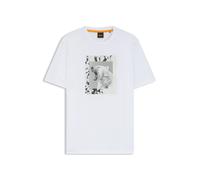 BOSS Cotton-jersey T-shirt with animal artwork - Style Te_lupo, 50554615 White XXL