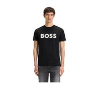 BOSS Cotton-jersey T-shirt with Large Logo Print (Black, S)
