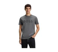 BOSS Cotton-jersey T-shirt with Large Logo Print (Green, S)