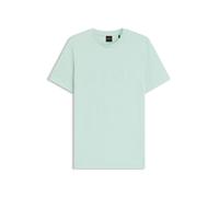 Boss Cotton-Jersey T-Shirt with Large Logo Print - Turquoise