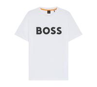 Boss Cotton-Jersey T-Shirt With Large Logo Print - White