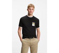 BOSS Cotton-jersey T-shirt with logo artwork - Style Te_Plain, 50556023 Black