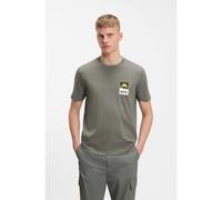 BOSS Cotton-jersey T-shirt with logo artwork - Style Te_Plain, 50556023 Grey XXXL