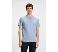 BOSS Cotton-jersey T-shirt with Logo Patch (Open Blue, S)
