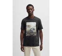 BOSS Cotton-jersey T-shirt with photographic print - Style Te_Dunetrace, 50539187 Black M