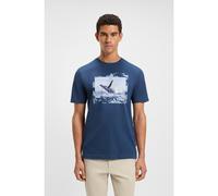 BOSS Cotton-jersey T-shirt with photographic print - Style Te_Dunetrace, 50539187 Blue M