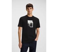 BOSS Cotton-jersey T-shirt with printed artwork - Style Te_brokenice, 50554640 Black S