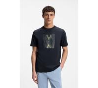 BOSS Cotton-jersey T-shirt with printed artwork - Style Te_Creature, 50561861 Dark Blue XL