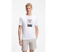 BOSS Cotton-jersey T-shirt with printed artwork - Style Te_Dj, 50561846 White XXL