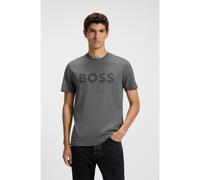 BOSS Cotton-jersey T-shirt with rubber-print logo - Style Thinking 1, 50481923 Grey L