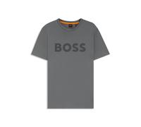 BOSS Cotton-jersey T-shirt with rubber-print logo - Style Thinking 1, 50481923 Grey XXXL