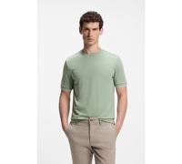 BOSS Cotton-jersey T-shirt with striped cuffs - Style Thompson 250_IN, 50560044 Light Green XL