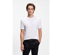 BOSS Cotton-jersey T-shirt with striped cuffs - Style Thompson 250_IN, 50560044 White M