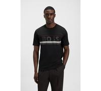 BOSS Cotton-jersey T-shirt with stripes and logo - Style Tee Iconic Zone, 50550113 Black XXXL