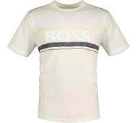 BOSS Cotton-jersey T-shirt with Stripes and Logo (White, M)