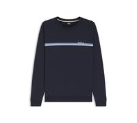 BOSS Cotton loungewear sweatshirt with chest branding - Style Authentic Sweatshirt, 50554791 Dark Blue S