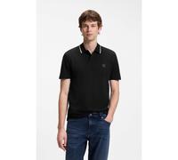 BOSS Cotton-piqué polo shirt with contrast collar stripe - Style Passerford, 50566185 Black XL
