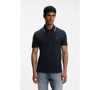 BOSS Cotton-piqué polo shirt with contrast collar stripe - Style Passerford, 50566185 Dark Blue S