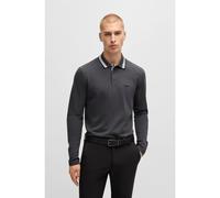 BOSS Cotton-piqué polo shirt with contrast logo - Style Plisy, 50536609 Dark Grey XXXL