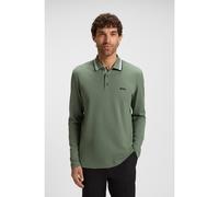 BOSS Cotton-piqué polo shirt with contrast logo - Style Plisy, 50536609 Green 5XL
