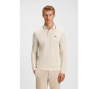 BOSS Cotton-piqué polo shirt with contrast logo - Style Plisy, 50536609 Natural XXXL