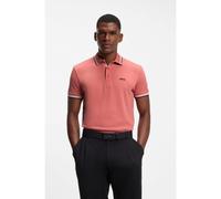 BOSS Men's Regular Fit Tipped Polo Shirt with Chest Logo Detail, Pink, Size Xl, Men Pink