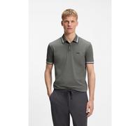 BOSS Cotton piqué polo shirt with logo details - Style Paddy, 50469055 Grey 4XL