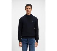 BOSS Cotton-piqué sweater with logo patch - Style Anion_S, 50527584 Dark Blue