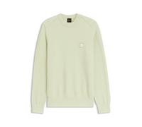 BOSS Cotton-piqué sweater with logo patch - Style Anion_S, 50527584 Light Green L