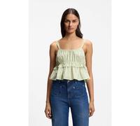 BOSS Cotton-poplin top with vertical stripe - Style C_Iplyn, 50559224 Green Patterned 10