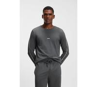 BOSS Cotton pyjama top with striped sleeve details - Style Unique LS-Shirt, 50550484 Grey XXL