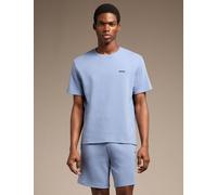 Boss Cotton Rich Waffle Logo Embroidery T-Shirt Blue