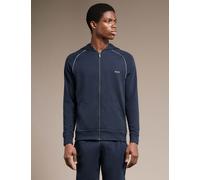 Boss Cotton Rich Zip Up Hoodie Navy
