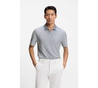 BOSS Cotton-silk polo shirt with three-tone structure - Style L-Pointy 124, 50554833 Light Blue L